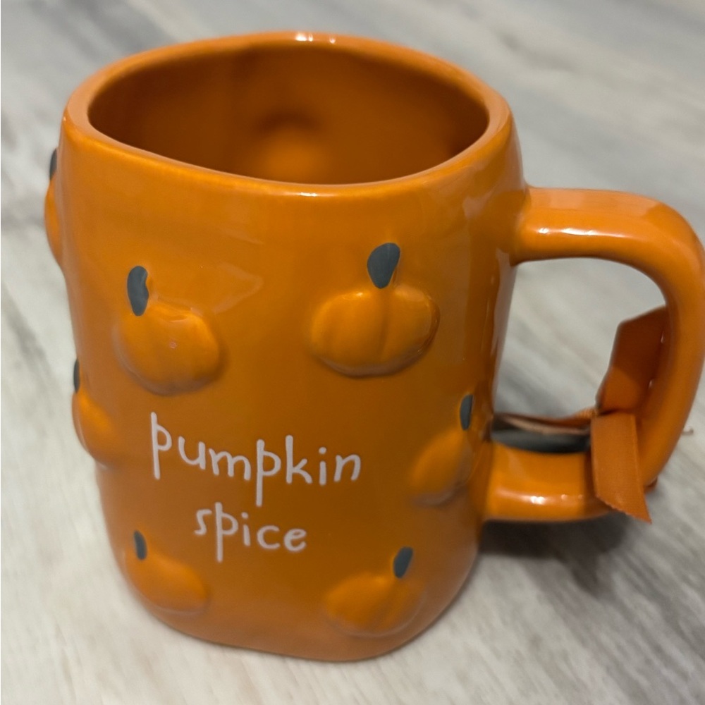 PUMPKIN SPICE Orange Embossed Mug Pumpkin Texture Fall Coffee Cup Rae Dunn